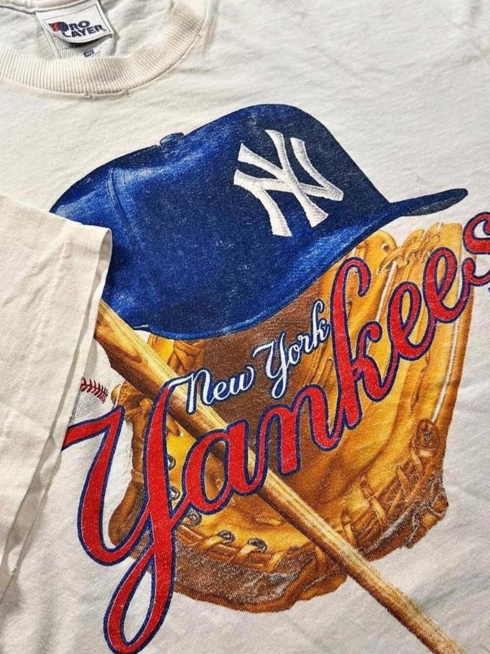 Vintage 1996 New York Yankees Pro Player Boxy Cropped Tee XXL